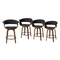 Set of 2/4 Modern Counter & Bar Height Wooden Swivel Bar Stools